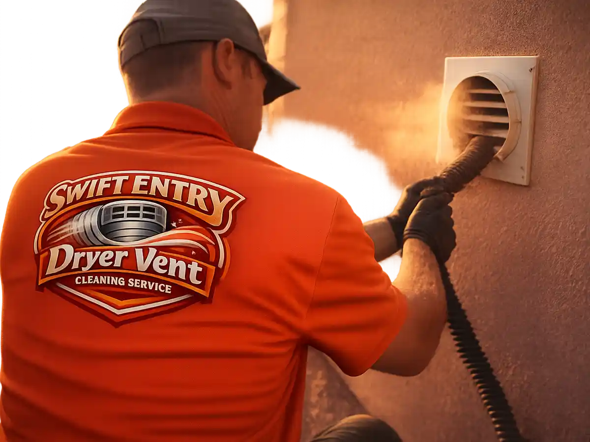 dryer vent cleaning technician on the job in Chandler, AZ